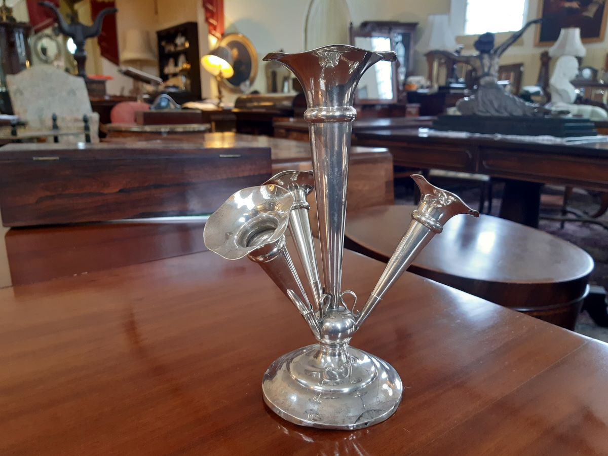 Silver 4-branch posy epergne